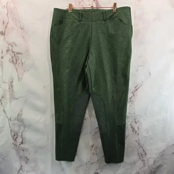 ARIAT Breeches Womens 34 L Green Riding Pant Seat Equestrian Paisley Pro Series - Picture 1 of 11